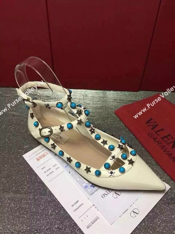 Valentino sandals flats stud cream paint shoes 3970
