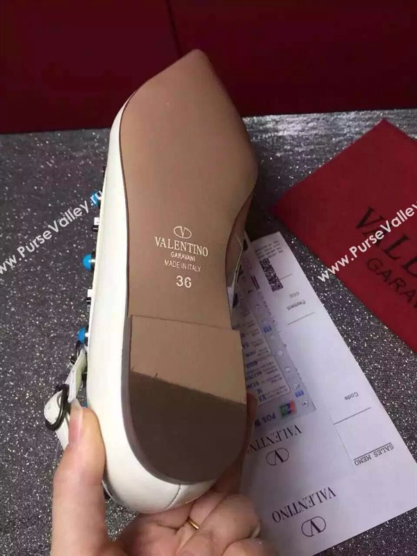 Valentino sandals flats stud cream paint shoes 3970