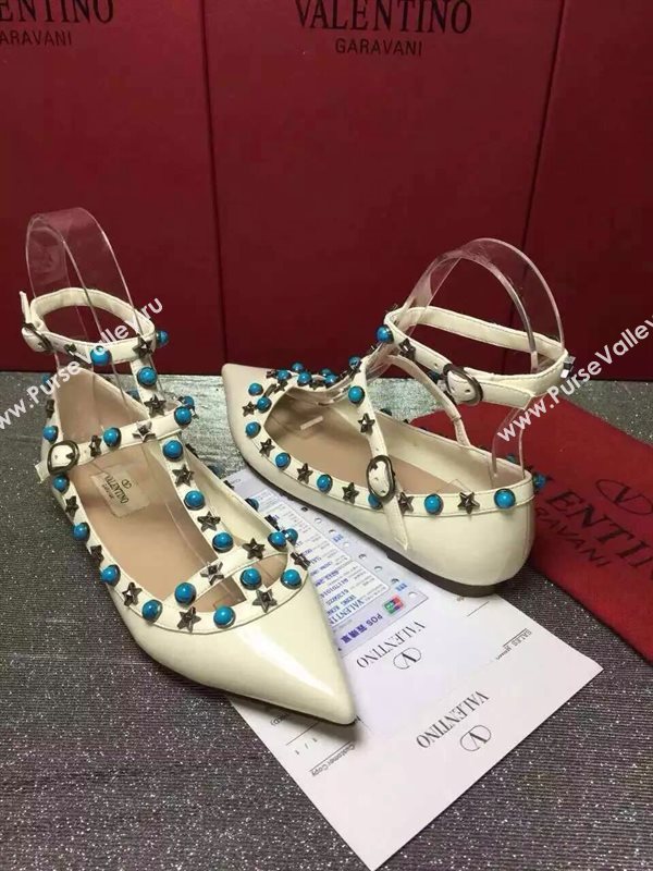 Valentino sandals flats stud cream paint shoes 3970