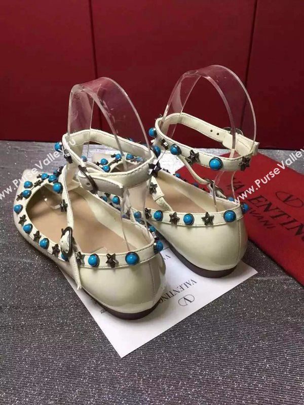Valentino sandals flats stud cream paint shoes 3970