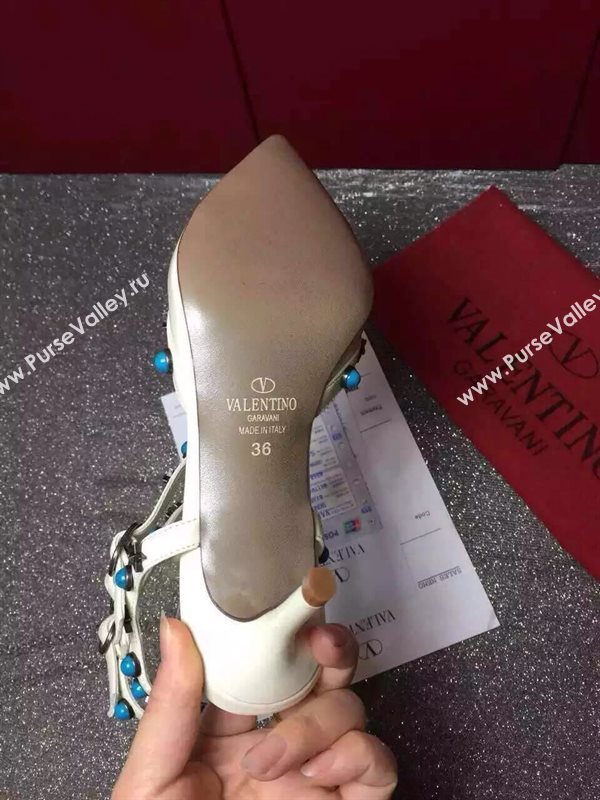 Valentino paint cream sandals stud heels shoes 3971