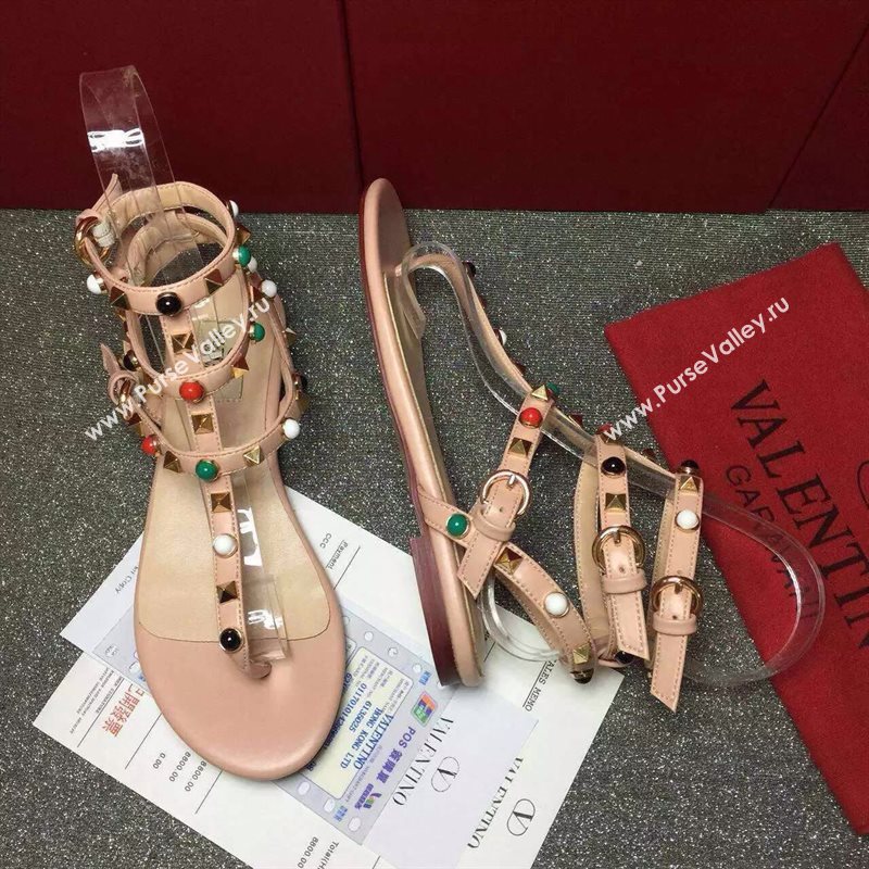 Valentino rainbow sandals stud flats shoes 3981