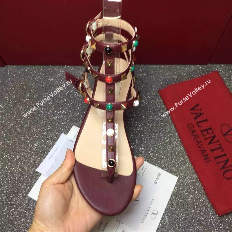 Valentino rainbow sandals stud flats shoes 3981