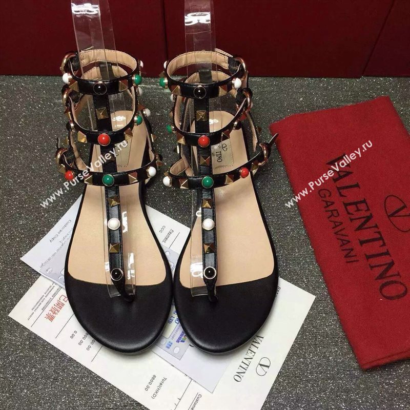 Valentino rainbow sandals stud flats shoes 3981
