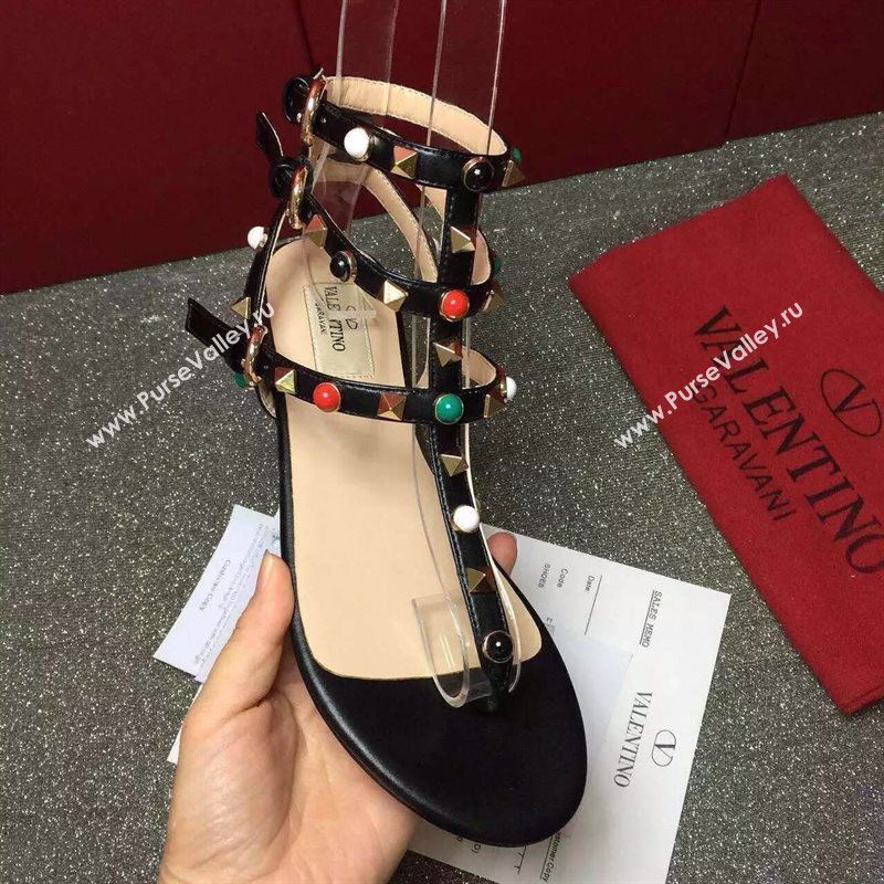Valentino rainbow sandals stud flats shoes 3981