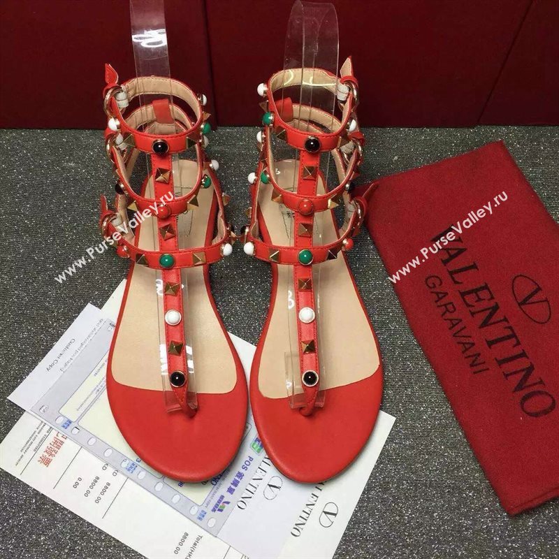 Valentino rainbow sandals stud flats shoes 3981