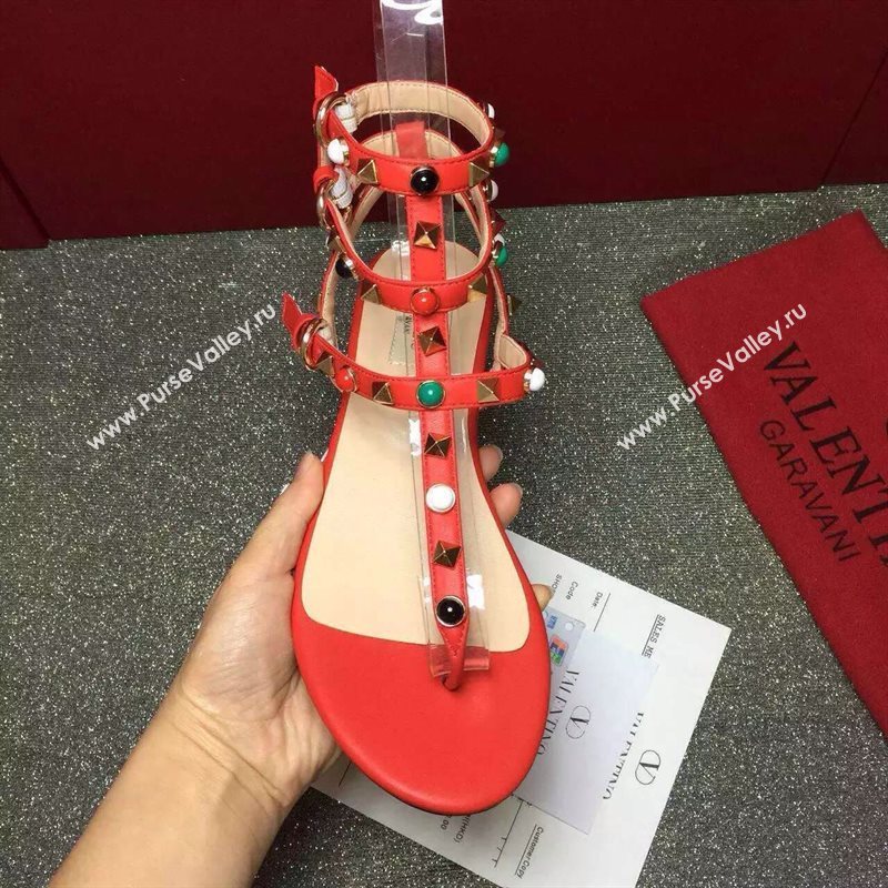 Valentino rainbow sandals stud flats shoes 3981