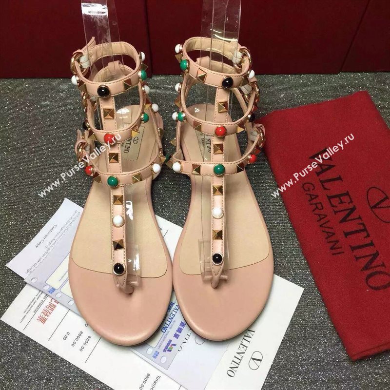 Valentino rainbow sandals stud flats shoes 3981