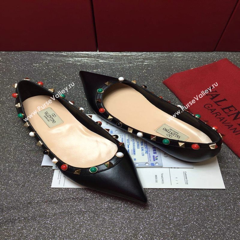 Valentino calfskin sandals stud flats shoes 3982