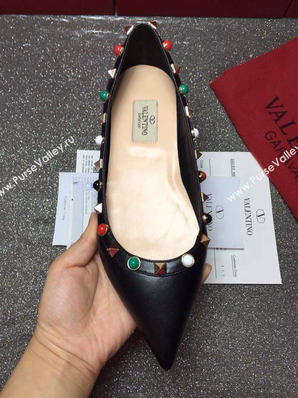 Valentino calfskin sandals stud flats shoes 3982