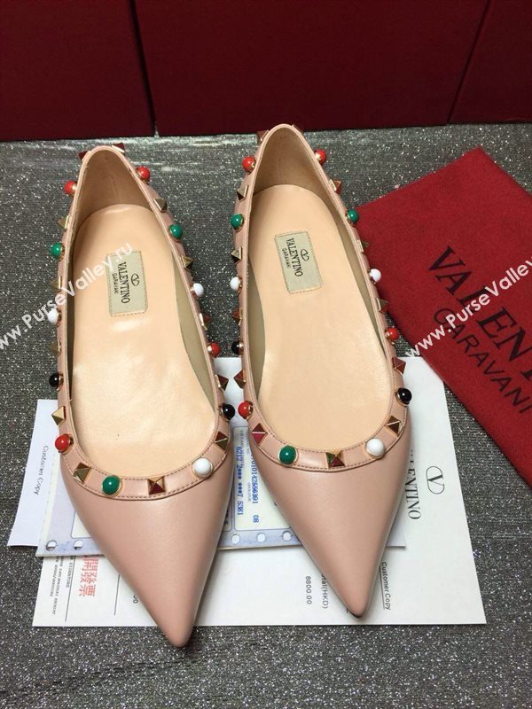 Valentino calfskin sandals stud flats shoes 3982