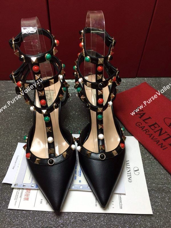 Valentino smooth calfskin sandals stud heels shoes 3983