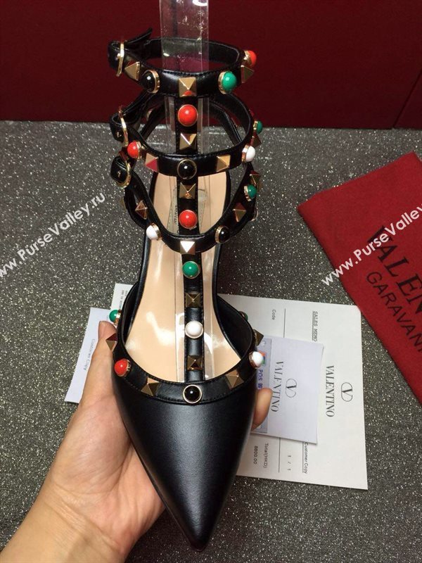 Valentino smooth calfskin sandals stud heels shoes 3983
