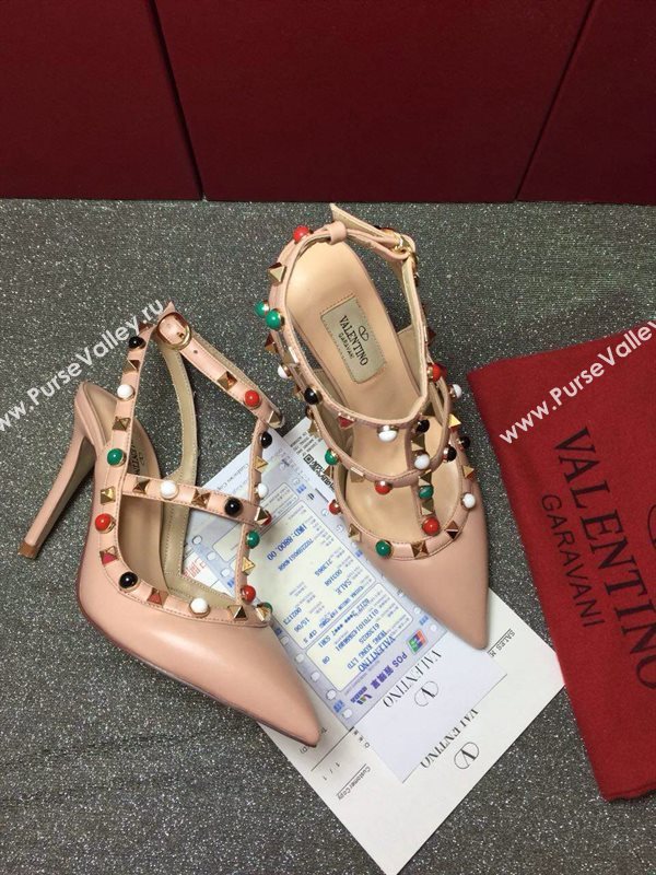 Valentino sandals heels stud calfskin smooth shoes 3984