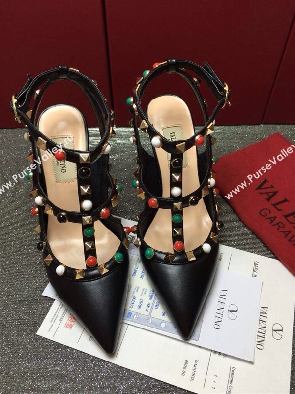 Valentino sandals heels stud calfskin smooth shoes 3984