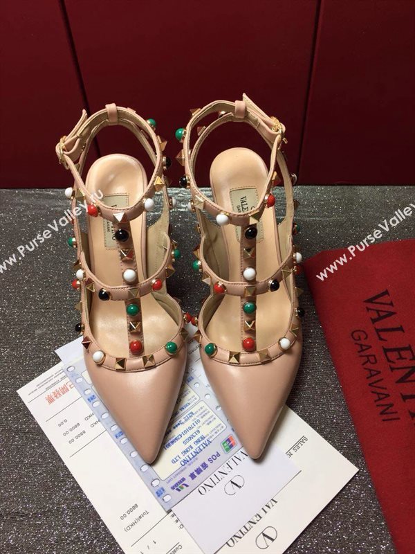 Valentino sandals heels stud calfskin smooth shoes 3984