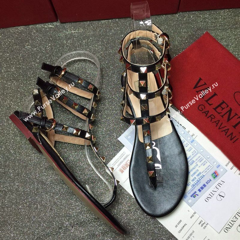 Valentino sandals flats v stud gold shoes 3985