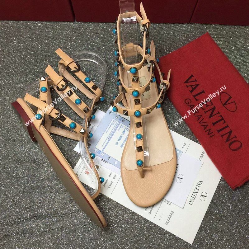 Valentino sandals flats stud tri shoes 3987