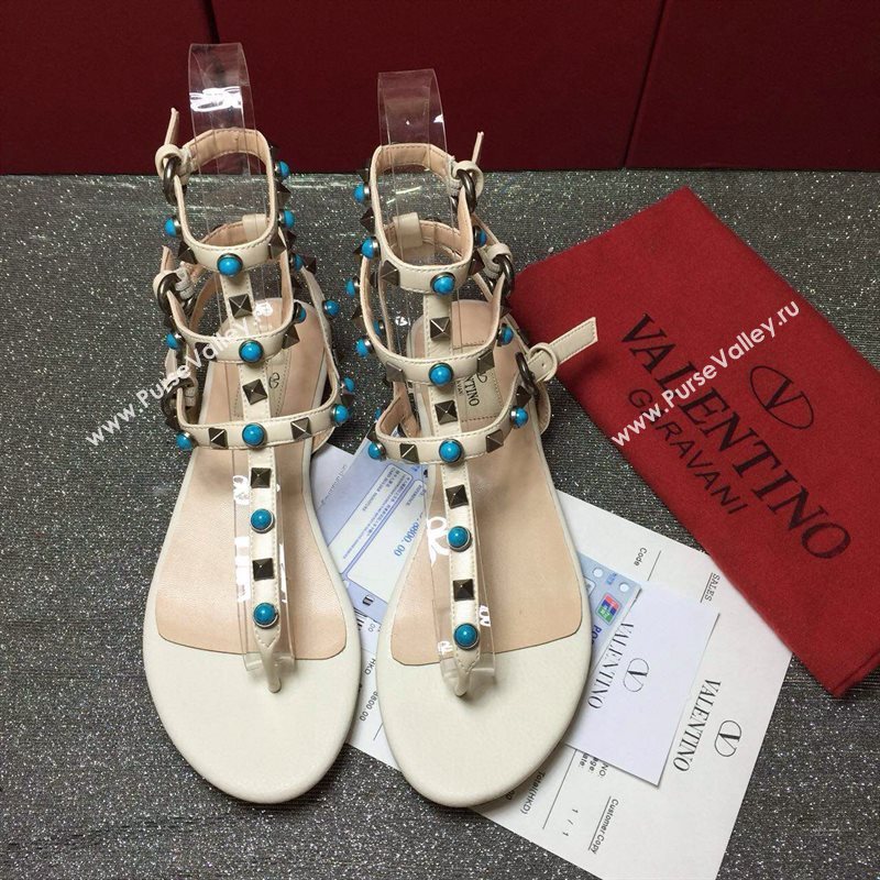 Valentino sandals flats stud tri shoes 3987