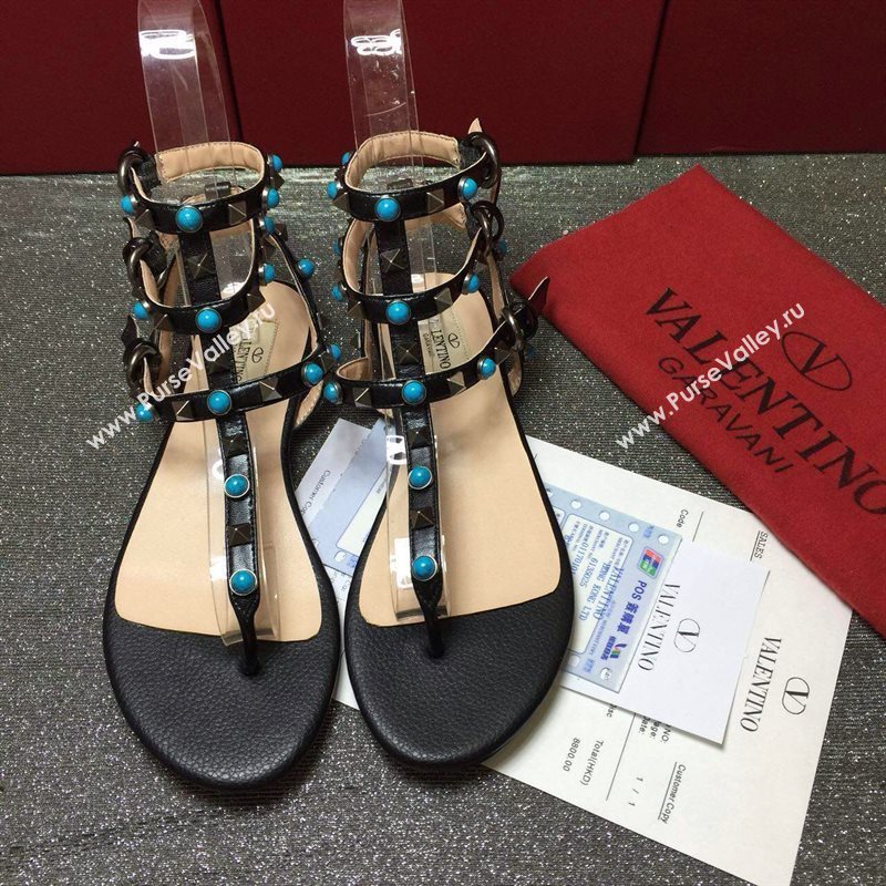 Valentino sandals flats stud tri shoes 3987