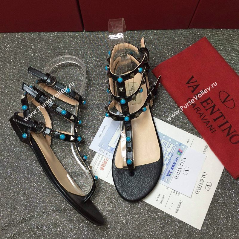 Valentino sandals flats stud tri shoes 3987