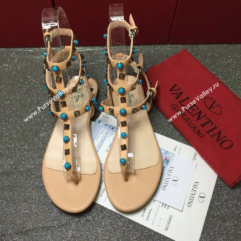 Valentino sandals flats stud tri shoes 3987