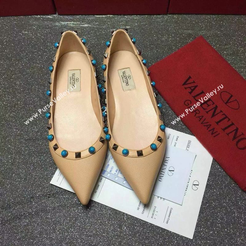 Valentino calfskin sandals stud flats shoes 3988