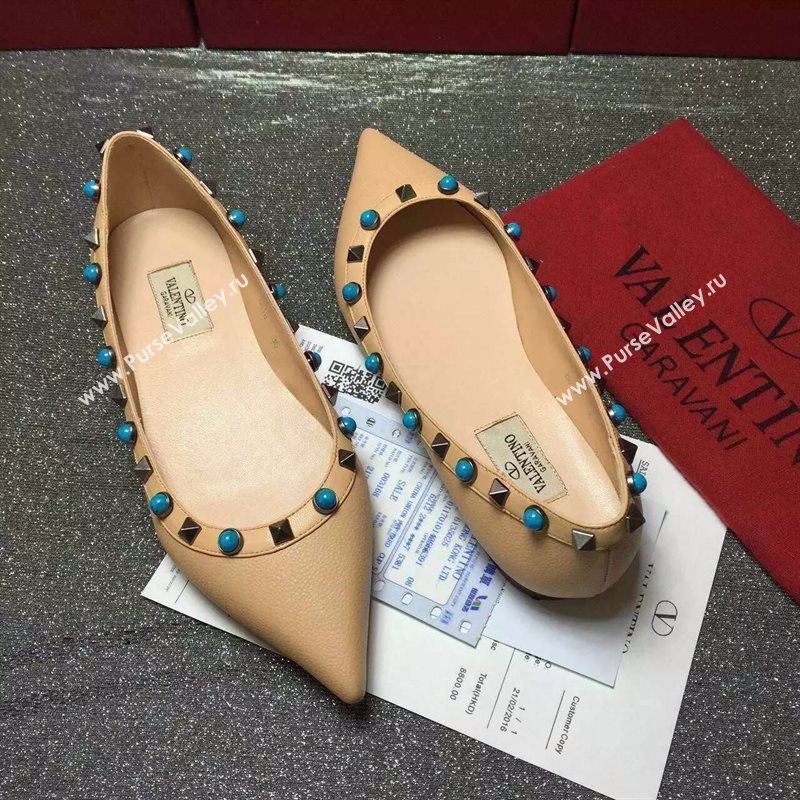 Valentino calfskin sandals stud flats shoes 3988