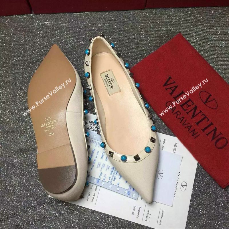 Valentino calfskin sandals stud flats shoes 3988