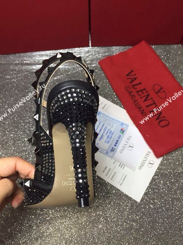 Valentino sandals heels black stud shoes 3992