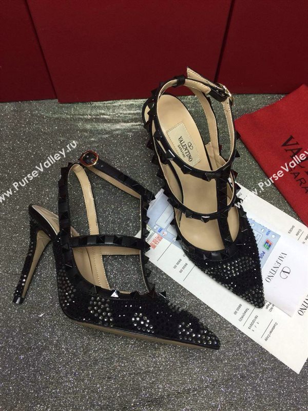 Valentino sandals heels black stud shoes 3992