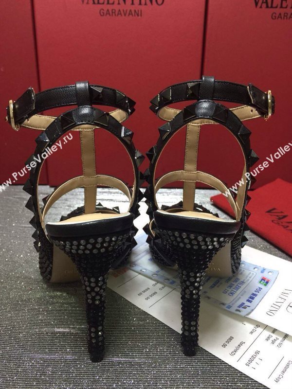 Valentino sandals heels black stud shoes 3992