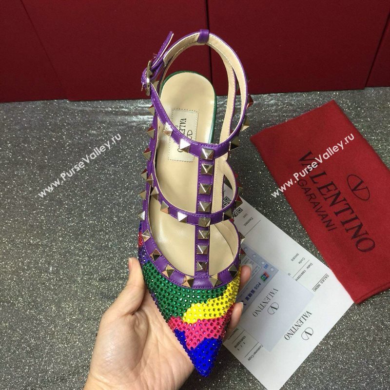 Valentino rainbow sandals stud heels shoes 3993