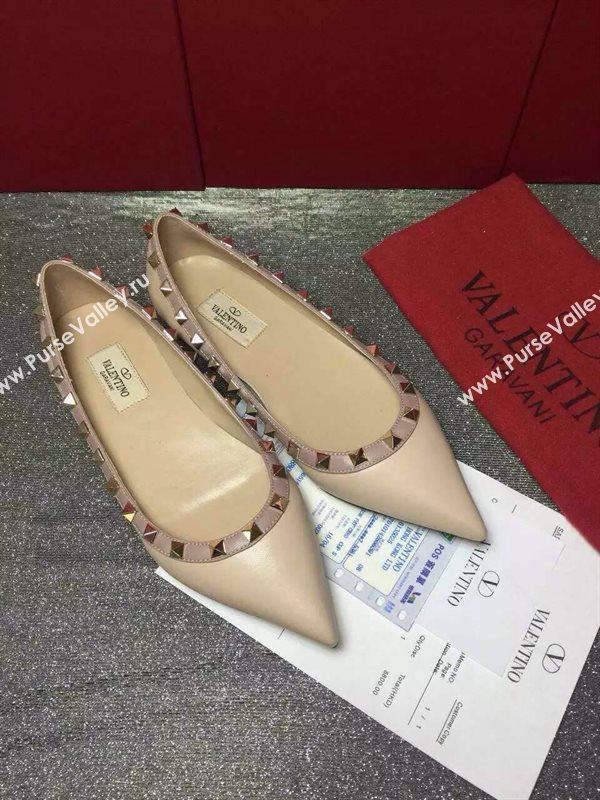 Valentino smooth calfskin sandals stud flats shoes 3994