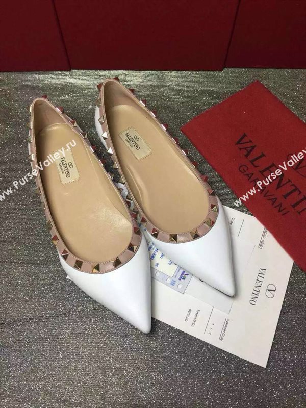 Valentino smooth calfskin sandals stud flats shoes 3994
