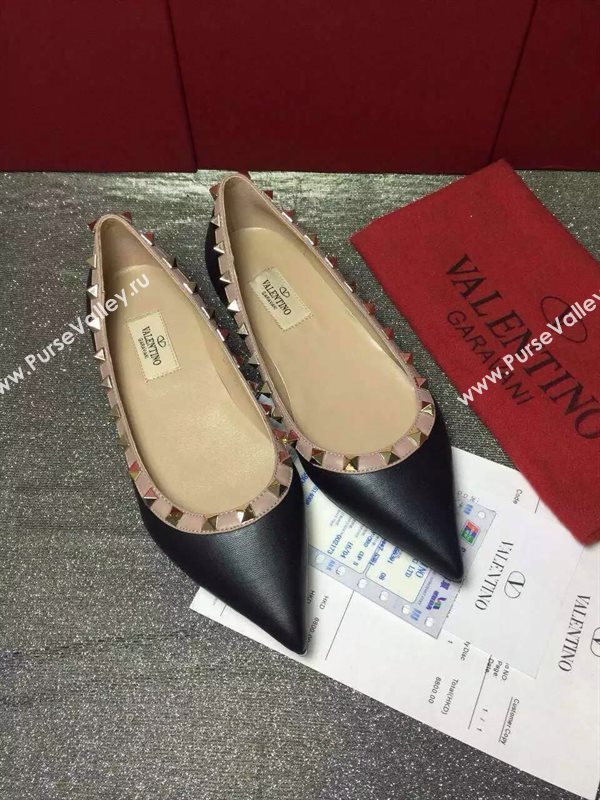 Valentino smooth calfskin sandals stud flats shoes 3994