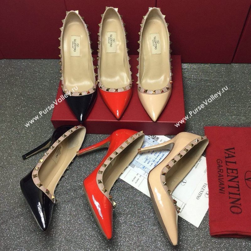 Valentino paint calfksin sandals stud heels shoes 3995