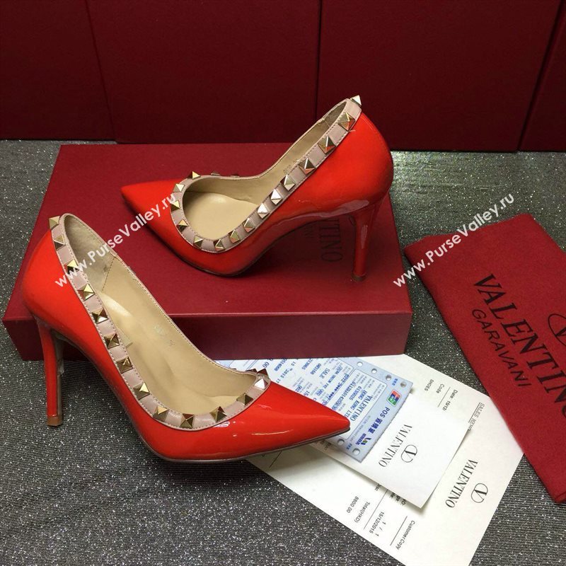 Valentino paint calfksin sandals stud heels shoes 3995