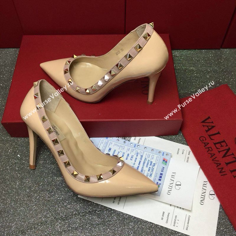 Valentino paint calfksin sandals stud heels shoes 3995