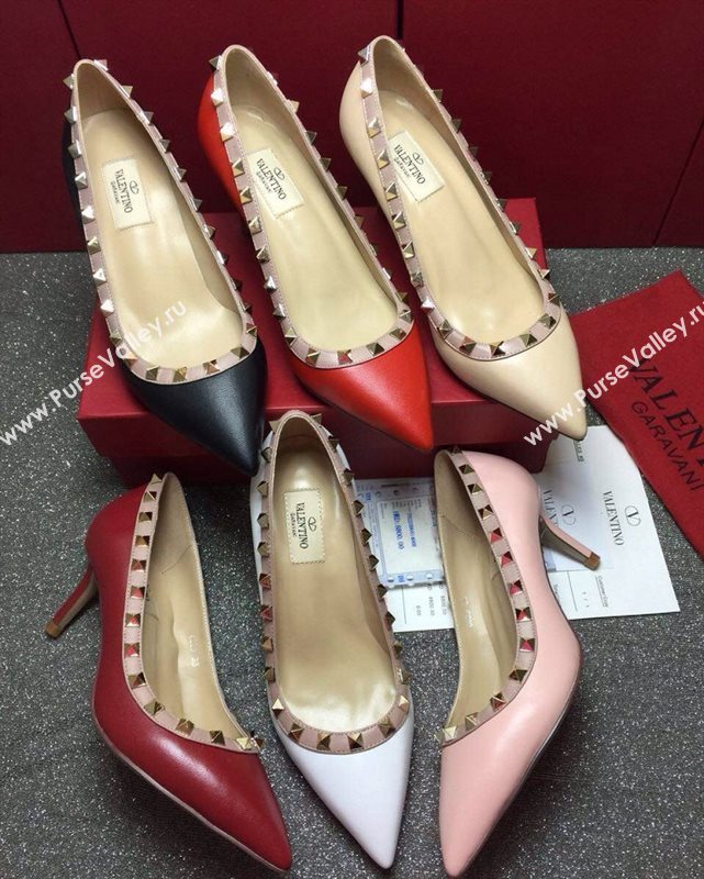 Valentino smooth calfskin sandals stud heels shoes 3996