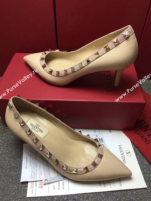 Valentino smooth calfskin sandals stud heels shoes 3996