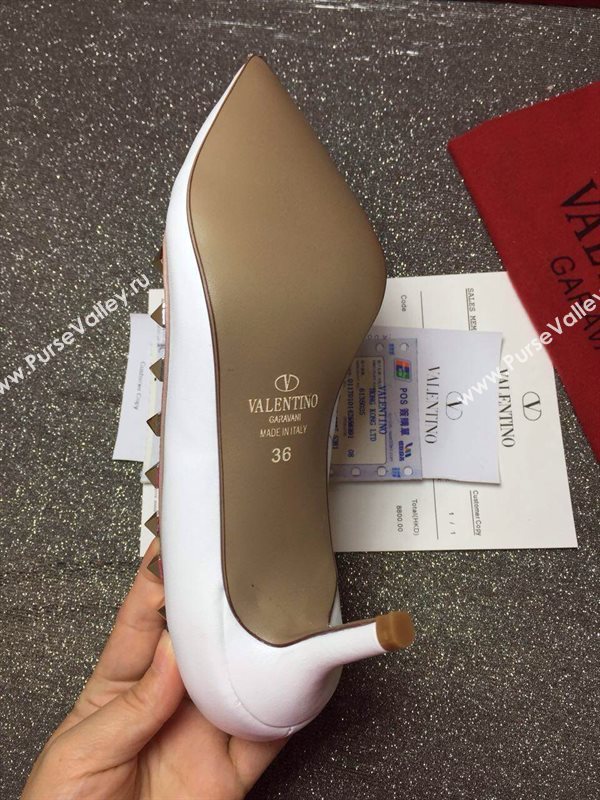 Valentino smooth calfskin sandals stud heels shoes 3996