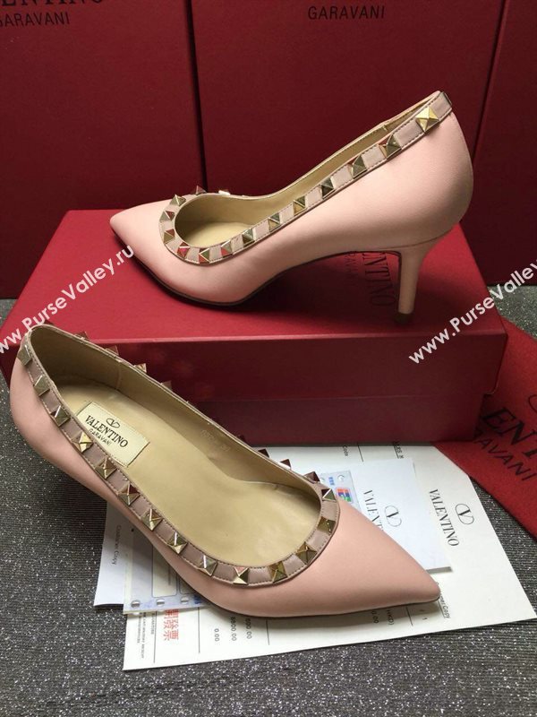 Valentino smooth calfskin sandals stud heels shoes 3996