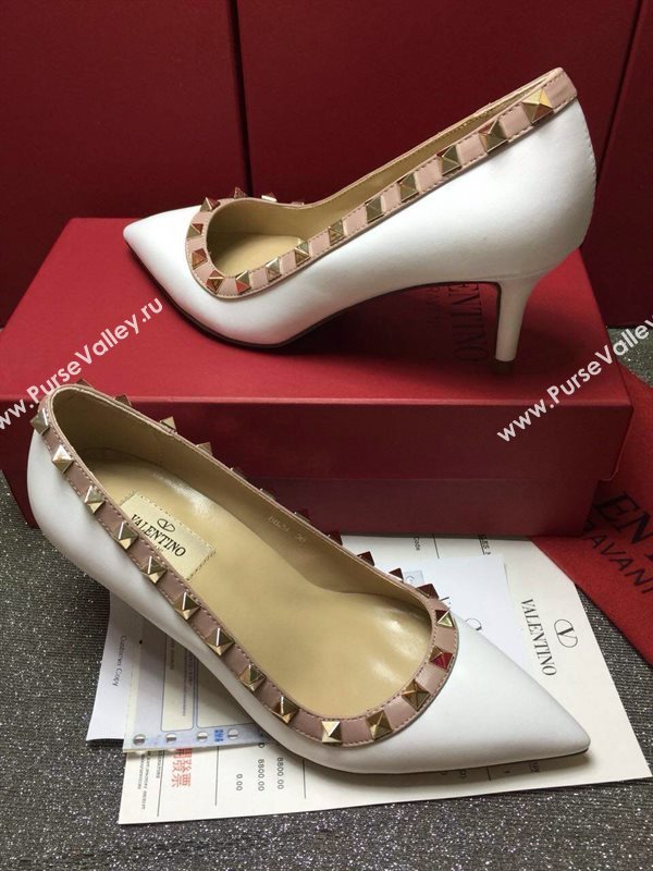 Valentino smooth calfskin sandals stud heels shoes 3996