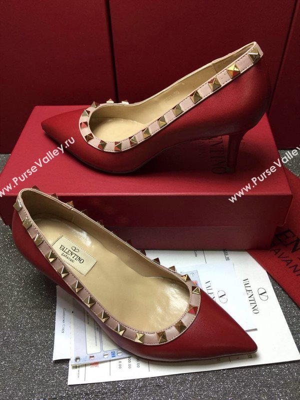 Valentino smooth calfskin sandals stud heels shoes 3996