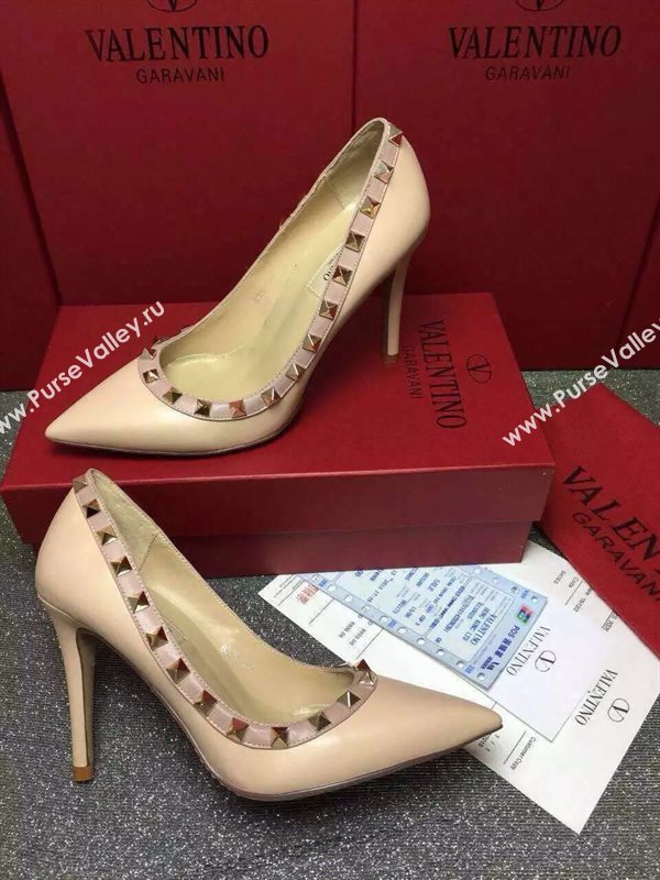 Valentino sandals heels stud calfskin smooth shoes 3997