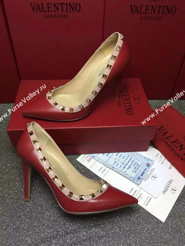 Valentino sandals heels stud calfskin smooth shoes 3997