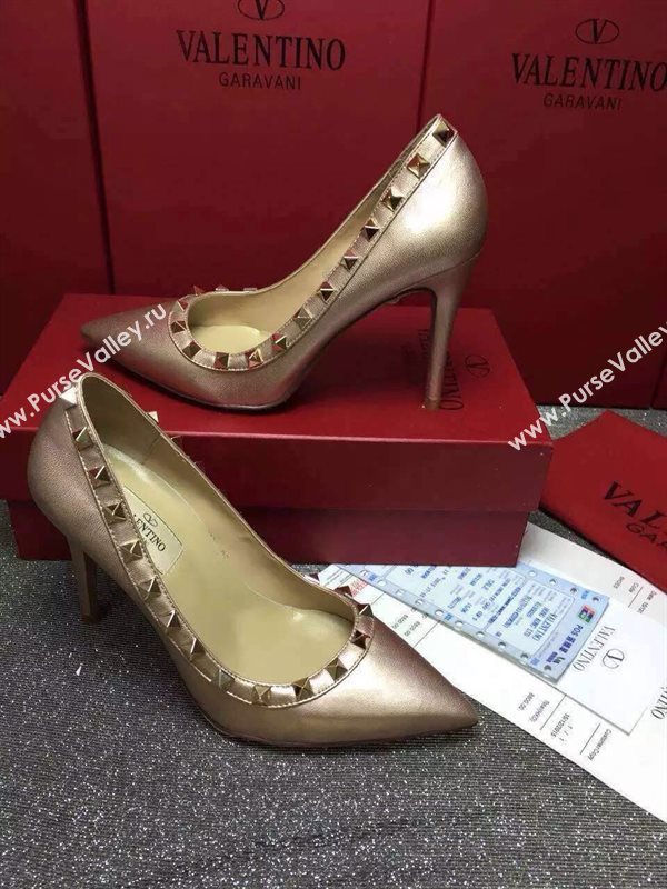 Valentino sandals heels stud calfskin smooth shoes 3997