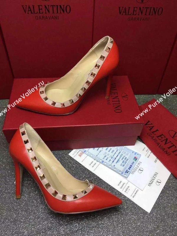 Valentino sandals heels stud calfskin smooth shoes 3997