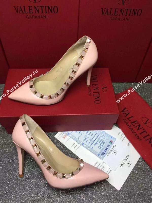 Valentino sandals heels stud calfskin smooth shoes 3997